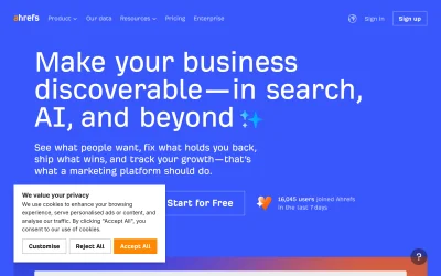 ahrefs.com screenshot