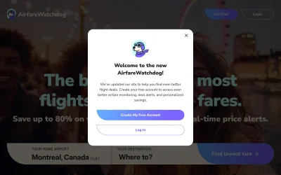 airfarewatchdog.com screenshot