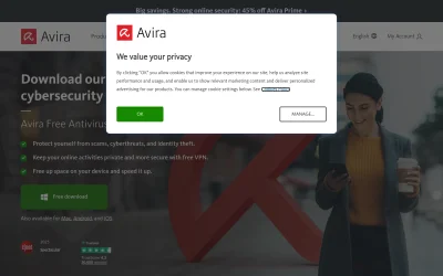 avira.com screenshot