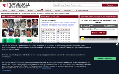 baseball-reference.com screenshot