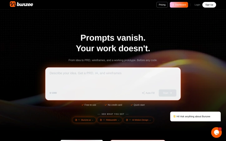 bunzee.ai screenshot