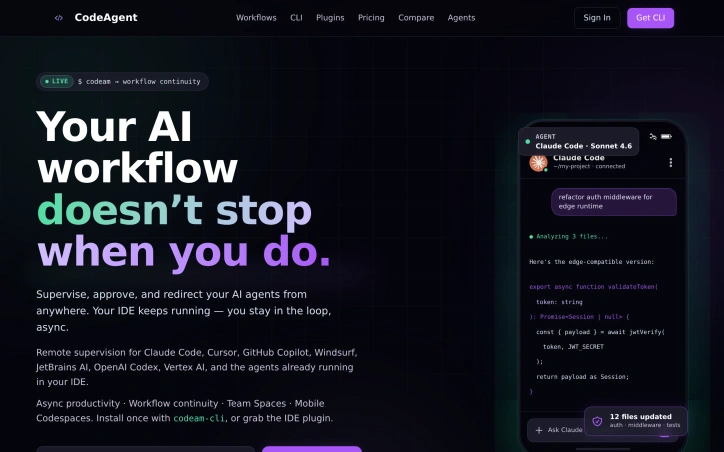 codeagent-mobile.com screenshot
