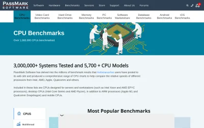 cpubenchmark.net screenshot