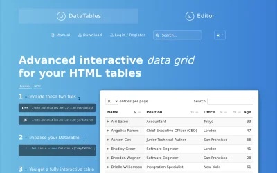 datatables.net screenshot