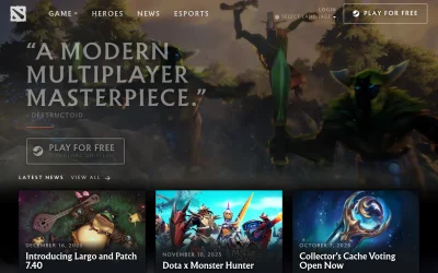 dota2.com screenshot