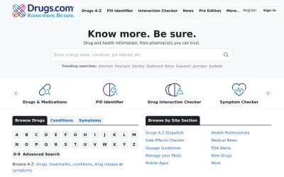 drugs.com screenshot