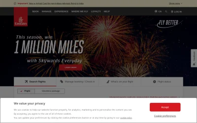 emirates.com screenshot