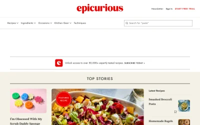 epicurious.com screenshot