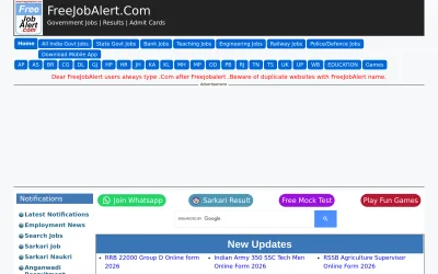 freejobalert.com screenshot