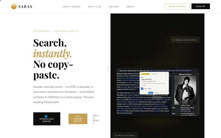 getsaras.com screenshot