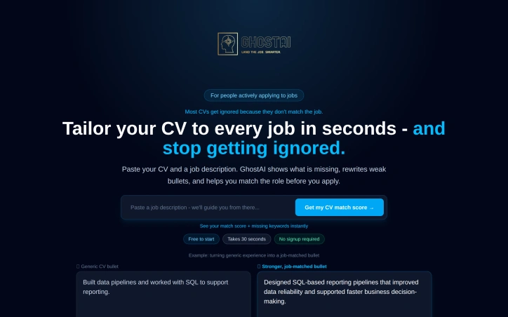 ghostaicorp.com screenshot