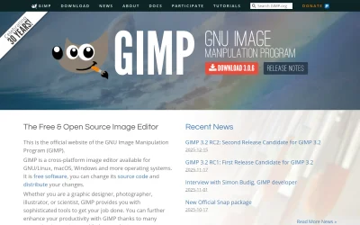 Preview of gimp.org