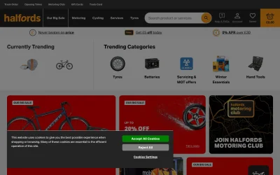 halfords.com screenshot