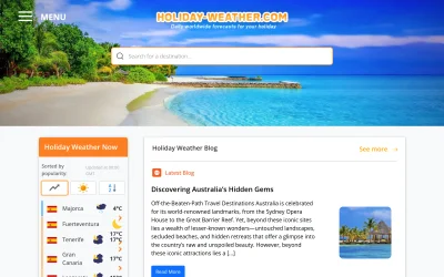 holiday-weather.com screenshot
