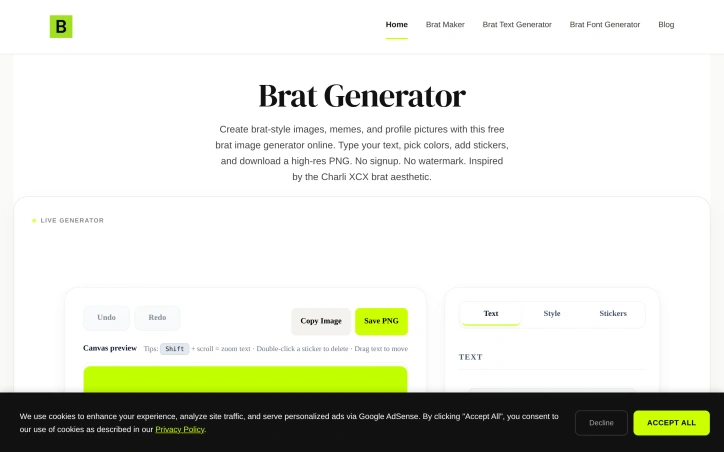 ibratgenerator.com screenshot