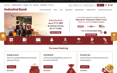 indusind.com screenshot