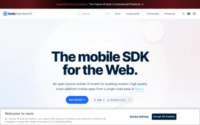 ionicframework.com screenshot