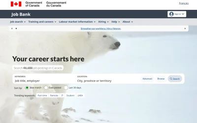 jobbank.gc.ca screenshot