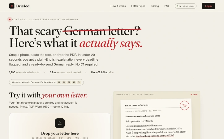 justbriefed.com screenshot