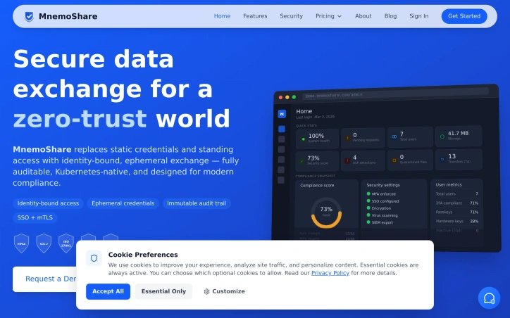 mnemoshare.com screenshot