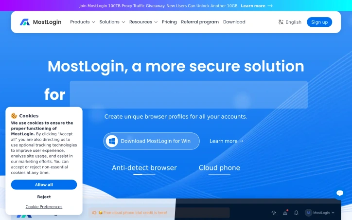 mostlogin.com screenshot