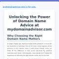 mydomainadvisor.com screenshot