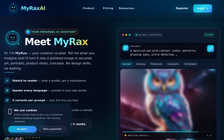 Preview of myraxai.com