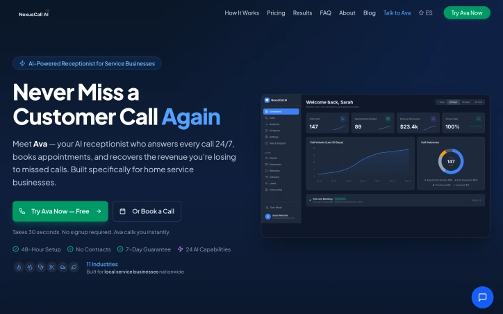 nexuscallai.com screenshot