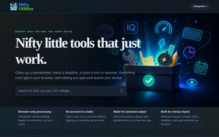 niftyutilities.com screenshot