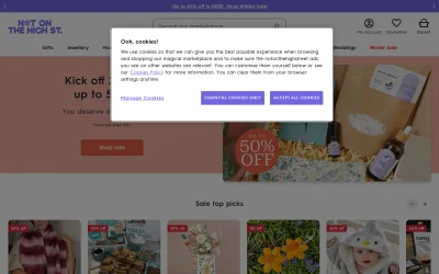 notonthehighstreet.com screenshot