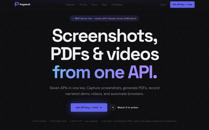 Preview of pagebolt.dev