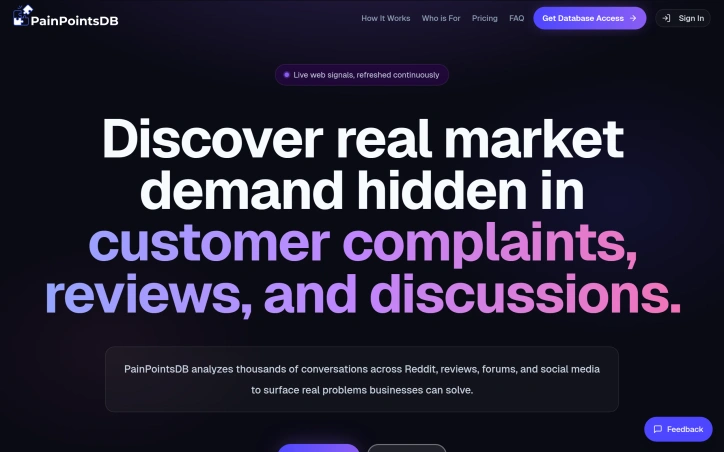 painpointsdb.io screenshot