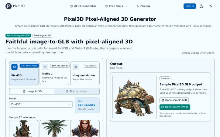 pixal3d.ai screenshot