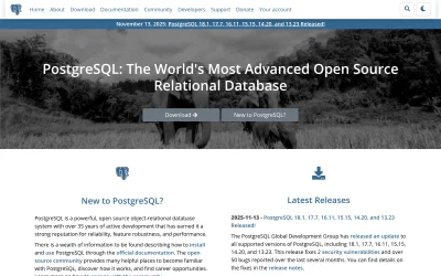 Preview of postgresql.org