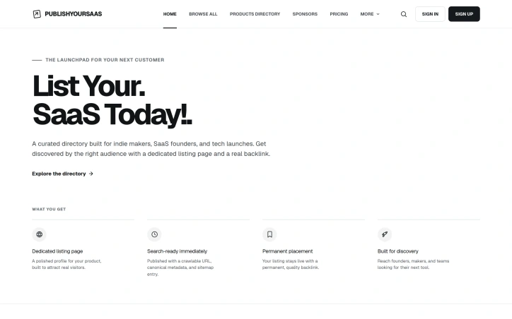 Preview of publishyoursaas.com