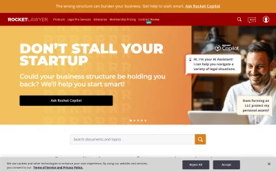 rocketlawyer.com screenshot