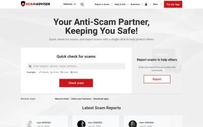 scamadviser.com screenshot