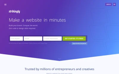 strikingly.com screenshot