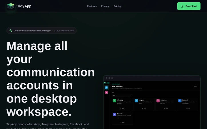 tidyapp.site screenshot