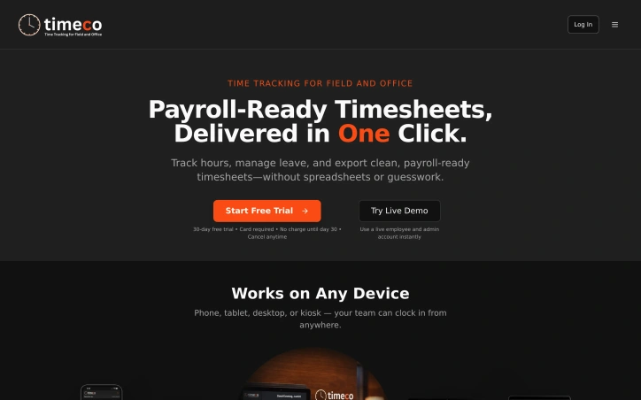 Preview of timeco.app