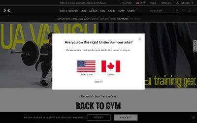 underarmour.com screenshot