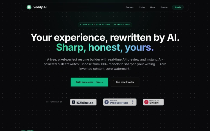 Preview of veddyai.in