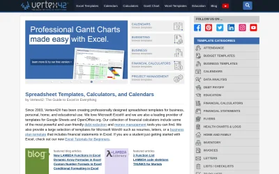 vertex42.com screenshot