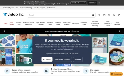 vistaprint.com screenshot