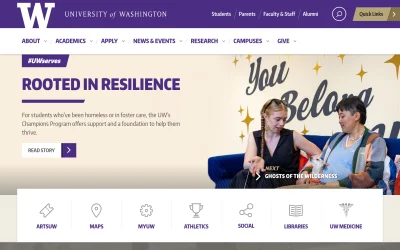 washington.edu screenshot