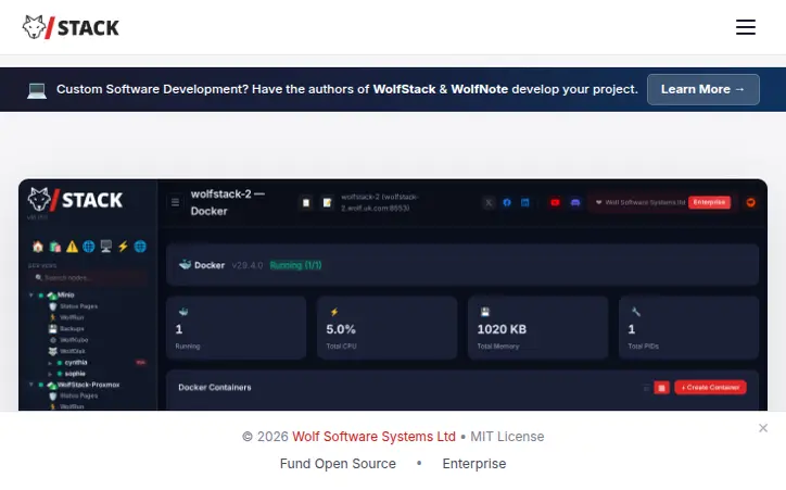 Preview of wolfstack.org