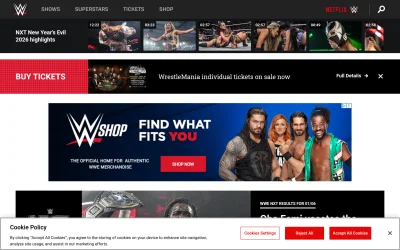 wwe.com screenshot