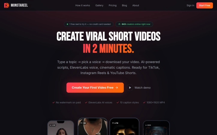 www.monstareel.com screenshot