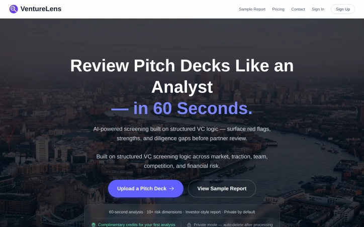 Preview of www.venturelens.ai